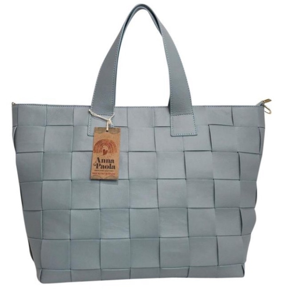 Anna Paola made in Italy leather Intrecciato tote